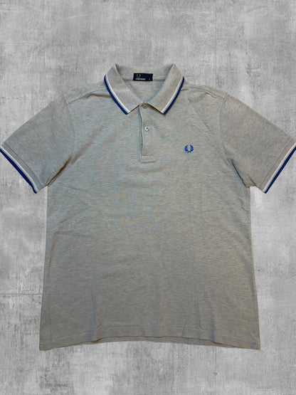 Fred Perry Polo Shirt Hellgrau Blau M