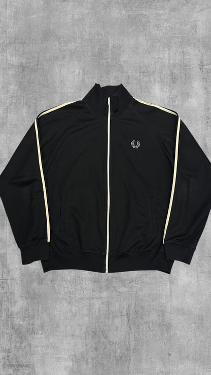 Vintage Fred Perry Trainingsjacke Taped Zip Jacke Schwarz L