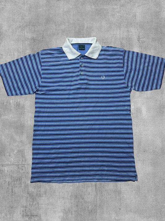 Fred Perry Vintage Polo Shirt Hellblau Weiß Schwarz XL