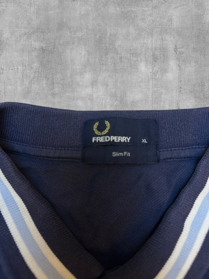 Fred Perry Polo Shirt Navy Blau XL slim Fit