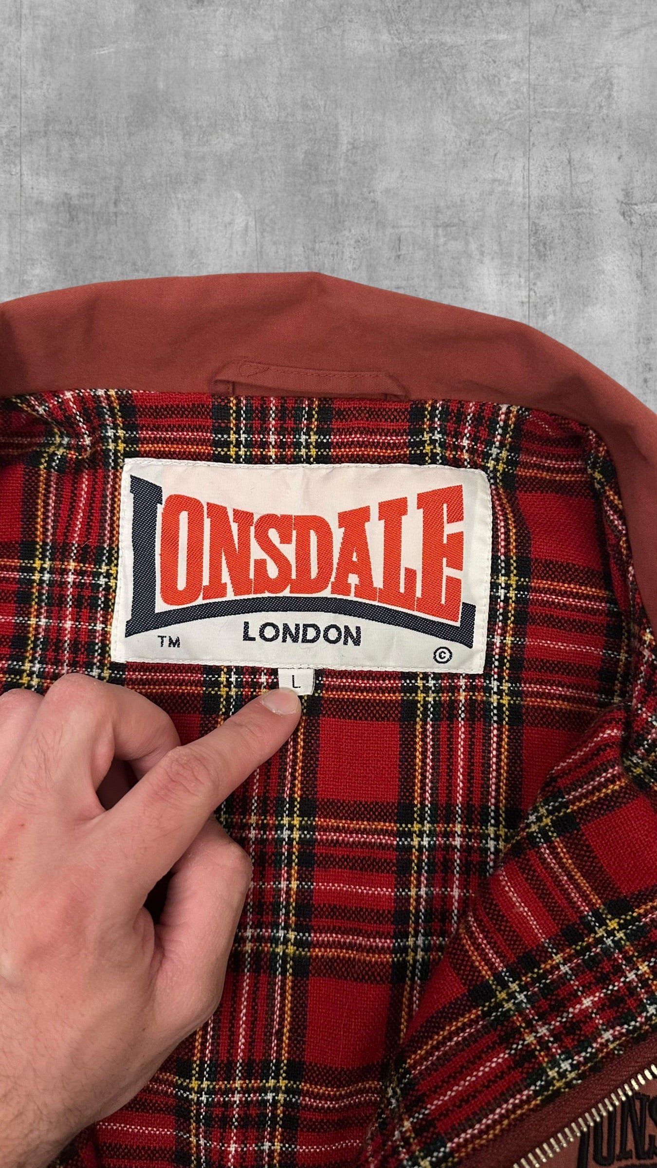 Lonsdale London Harrington Jacke Weinrot L
