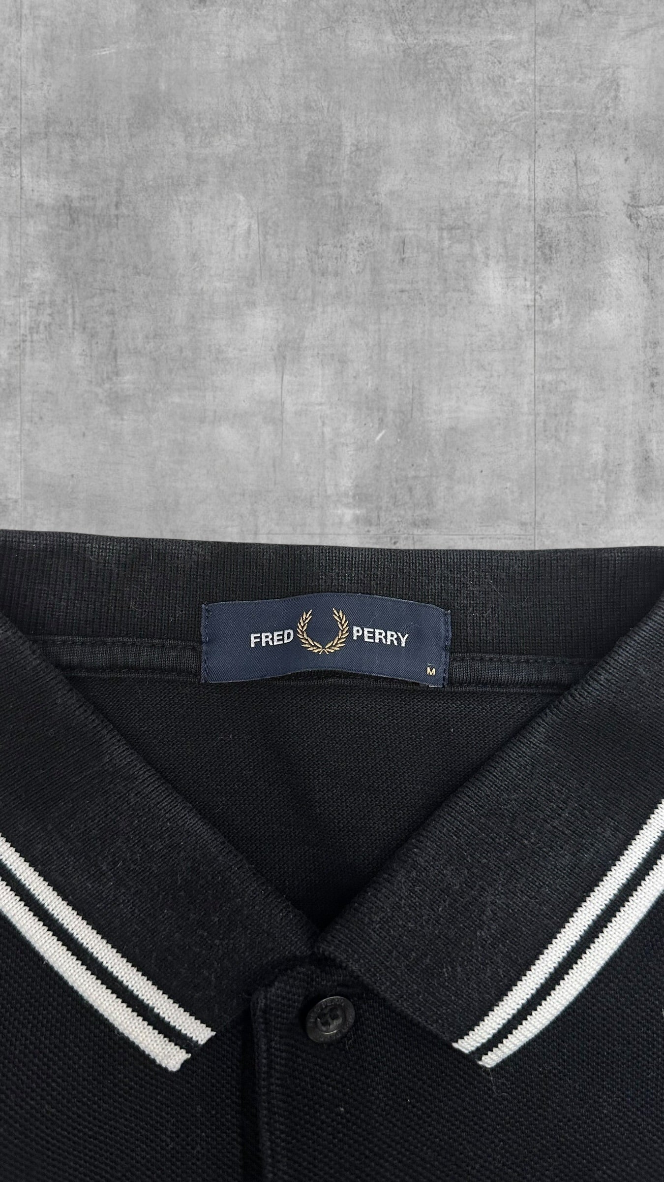 Fred Perry Polo Shirt Schwarz Weiß M