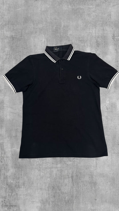 Fred Perry Polo Shirt Schwarz Weiß S Slim Fit