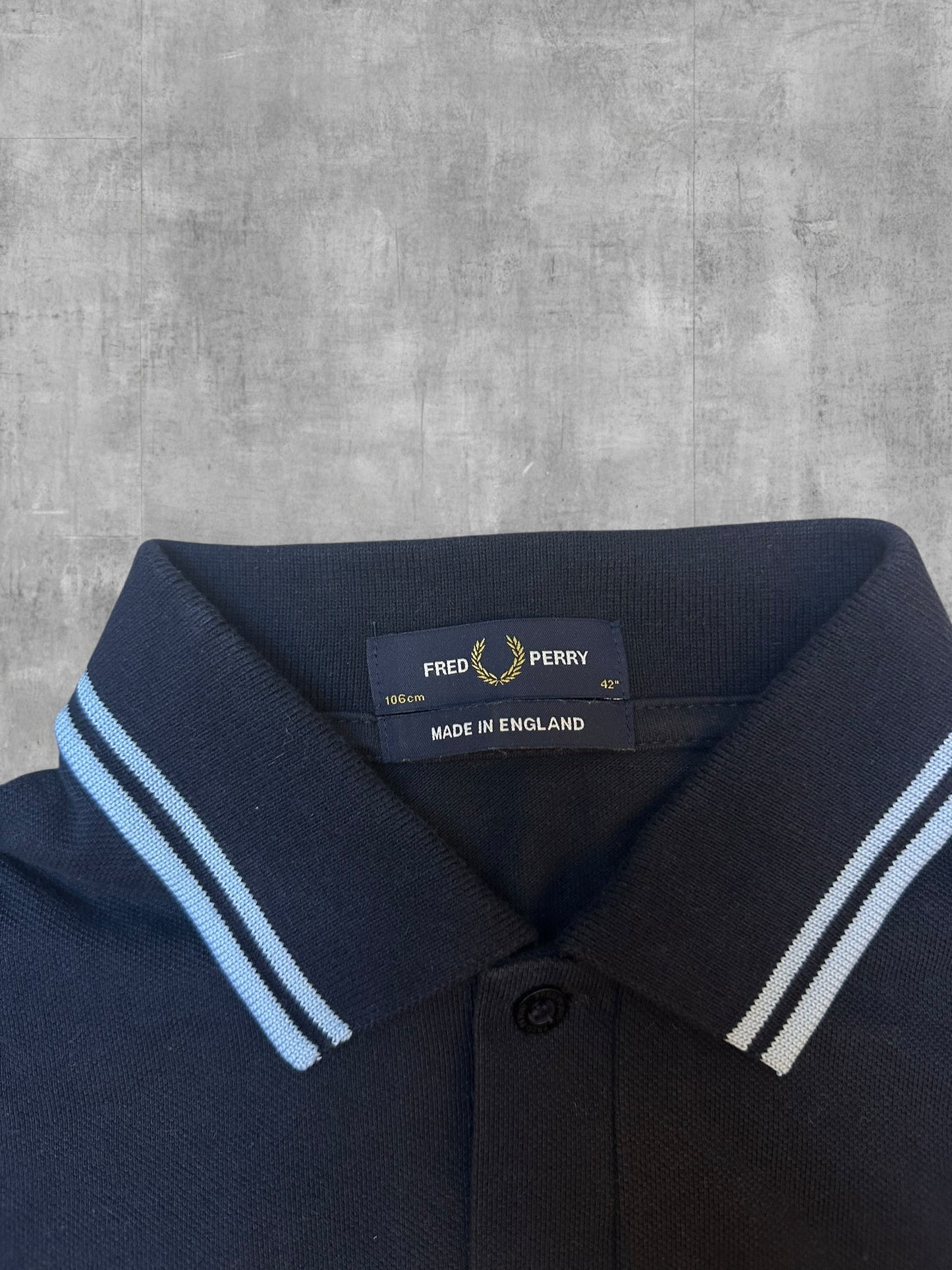 Fred Perry Polo Shirt Navy Blau M (Made in England)
