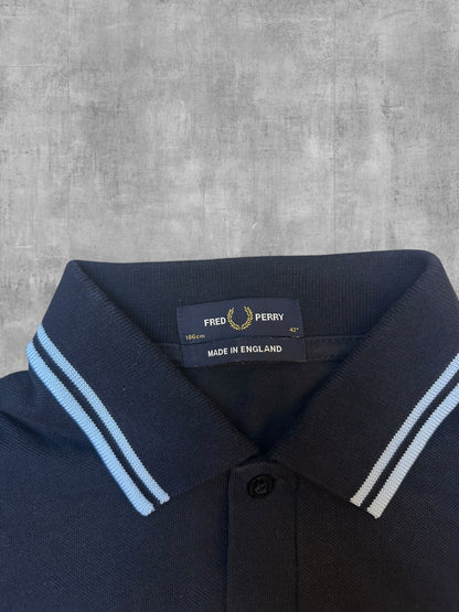 Fred Perry Polo Shirt Navy Blau M (Made in England)