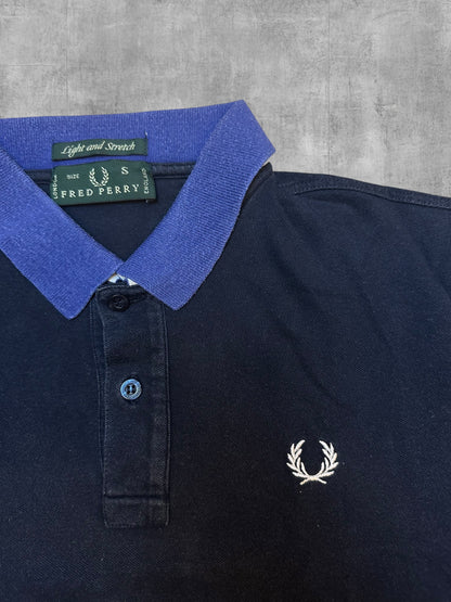 Fred Perry Vintage Polo Shirt Special Edition Schwarz Blau Weiß S