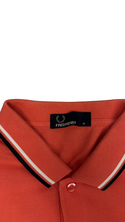 Fred Perry Polo Shirt Hellrot Schwarz M