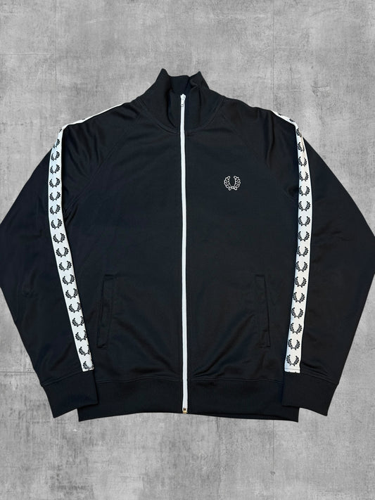Fred Perry Trainingsjacke Taped Schwarz Weiß M