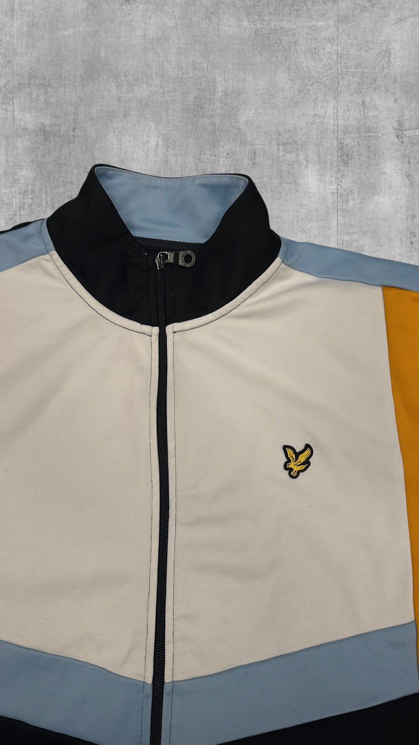 Lyle & Scott Trainingsjacke Vintage Schwarz Hellblau Weiß Gold XL
