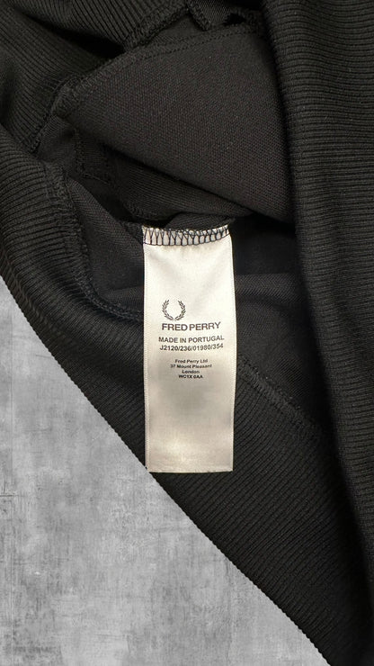 Fred Perry Vintage Trainingsjacke Taped Schwarz Pink S - M