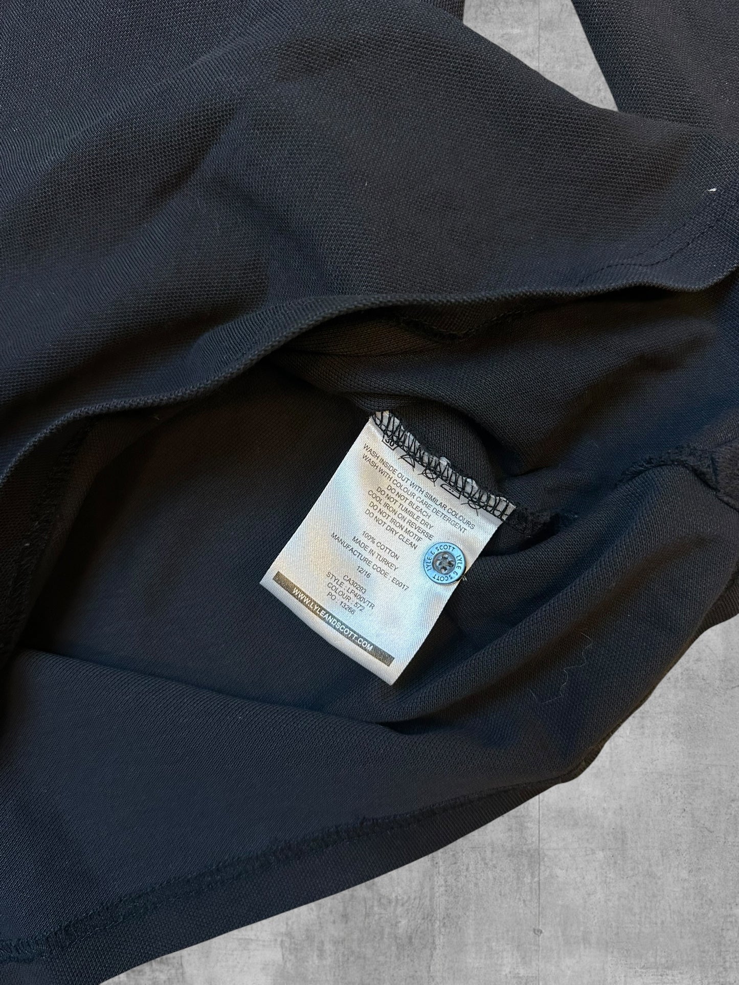 Lyle & Scott Langarm Polo Shirt Schwarz L