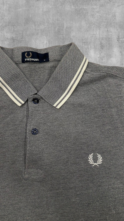 Fred Perry Polo Shirt Grau Weiß M
