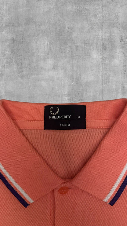 Fred Perry Polo Shirt Korallenrot M Slim Fit