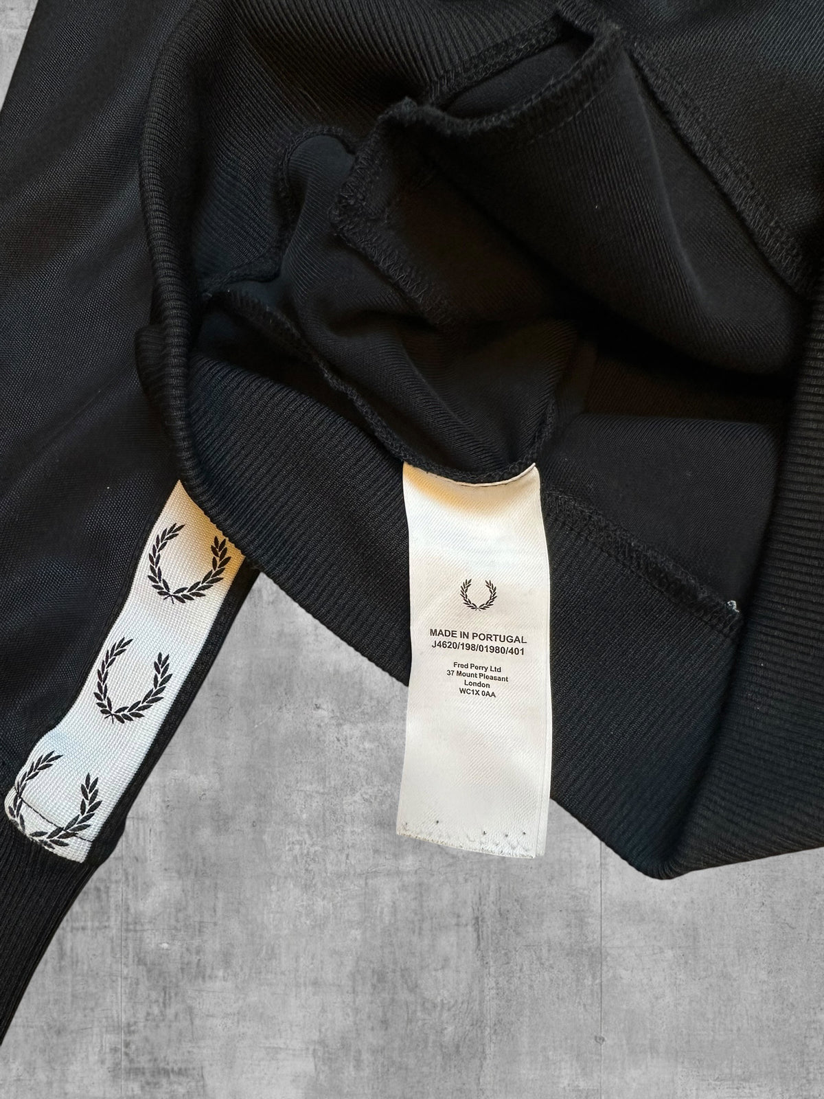 Fred Perry Taped Track Jacket Black White M