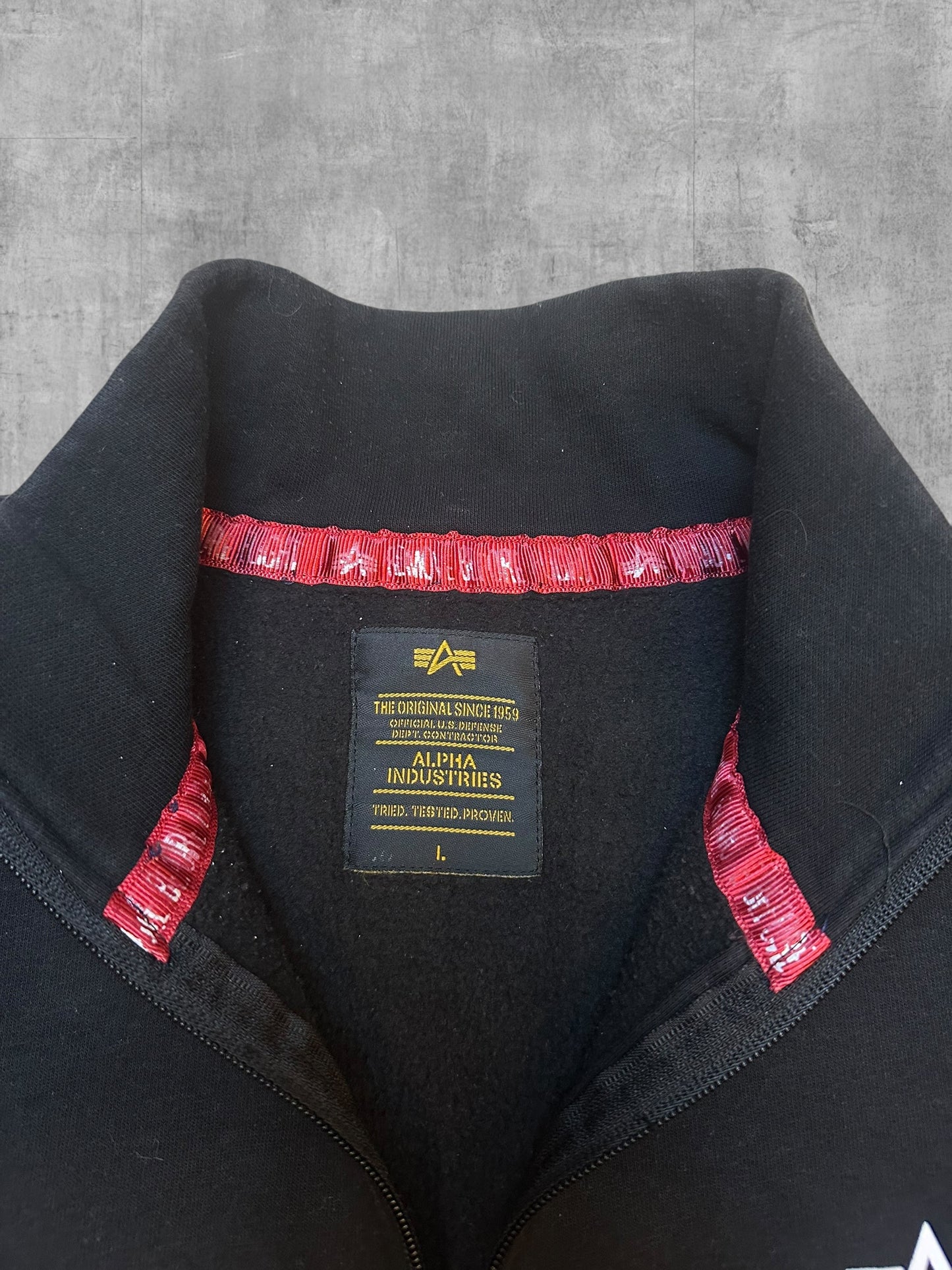 Alpha Industries Half Quarter Zip Pullover Schwarz L