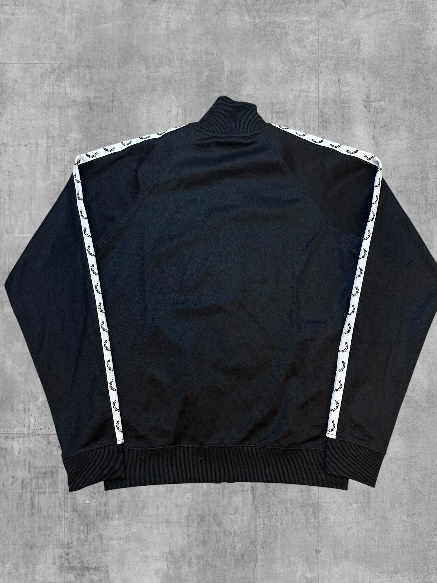 Fred Perry Trainingsjacke Taped Schwarz Weiß M