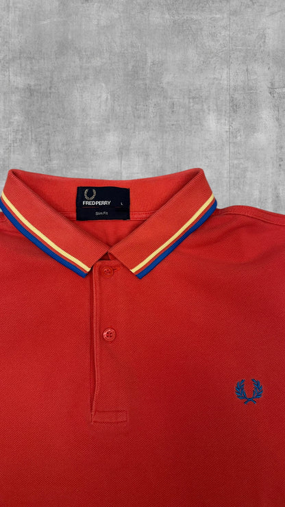Fred Perry Polo Shirt Lachsrot L Slim Fit