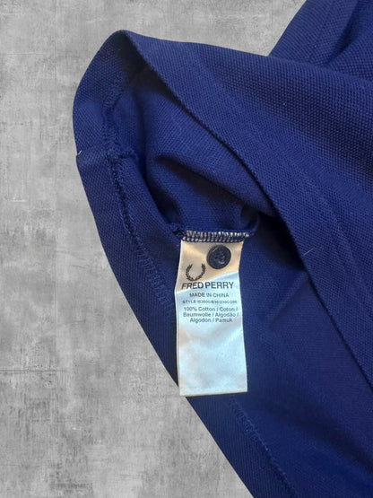 Fred Perry Polo Shirt Navy Blau Rot Weiß XS Slim Fit