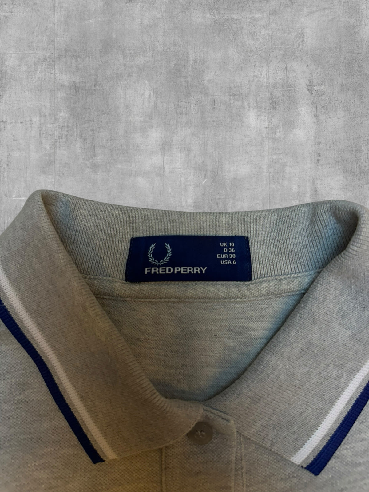 Fred Perry Polo donna Grigio Blu Navy 38 M Taglia donna