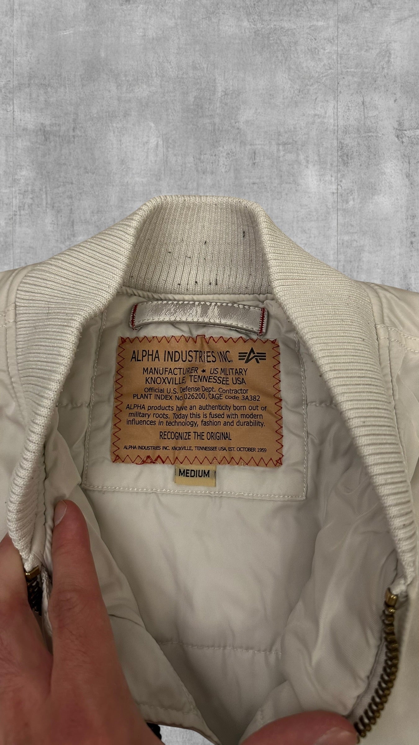 Alpha Industries Bomberjacke Weiß S
