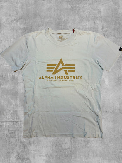Alpha Industries T-Shirt Weiß Gold XS