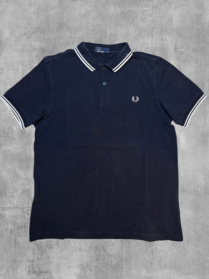 Fred Perry Polo Shirt Schwarz Weiß M