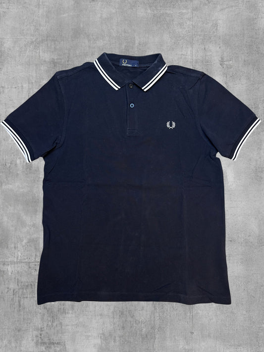 Fred Perry Polo Shirt Schwarz Weiß M