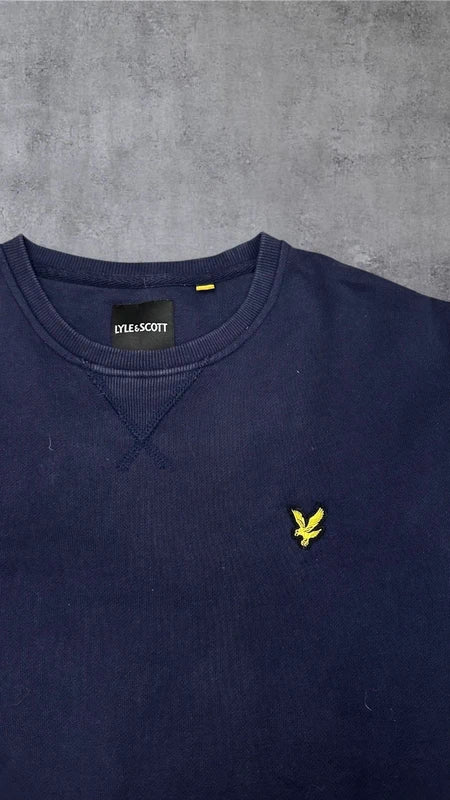 Lyle & Scott Sweatshirt Sweater Hoodie Pullover Navy Blau L 2