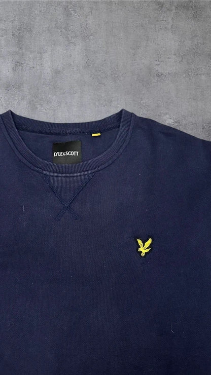 Lyle & Scott Sweatshirt Sweater Hoodie Pullover Navy Blau L 2