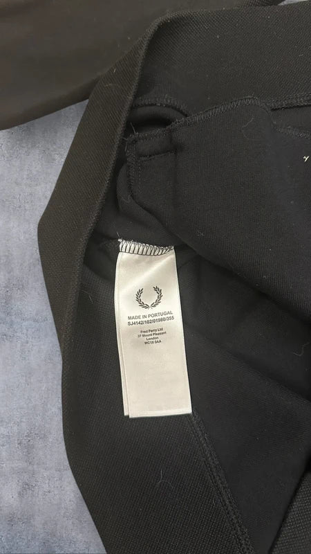Fred Perry x Art Comes First Trainingsjacke Taped Zip Jacke Schwarz Weiß L 4