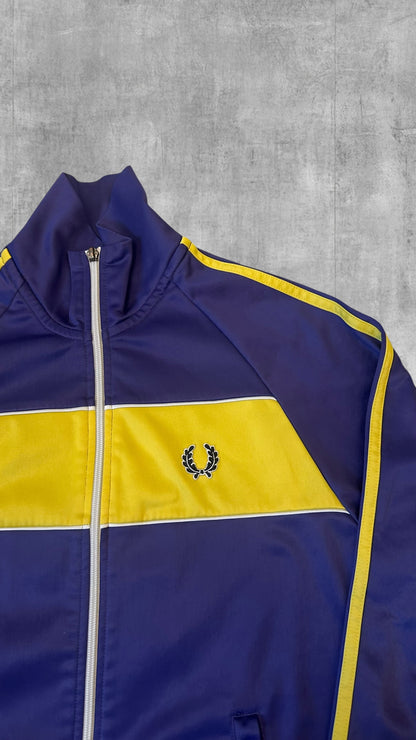 Fred Perry Trainingsjacke Taped Zip Jacke Lila Gelb S