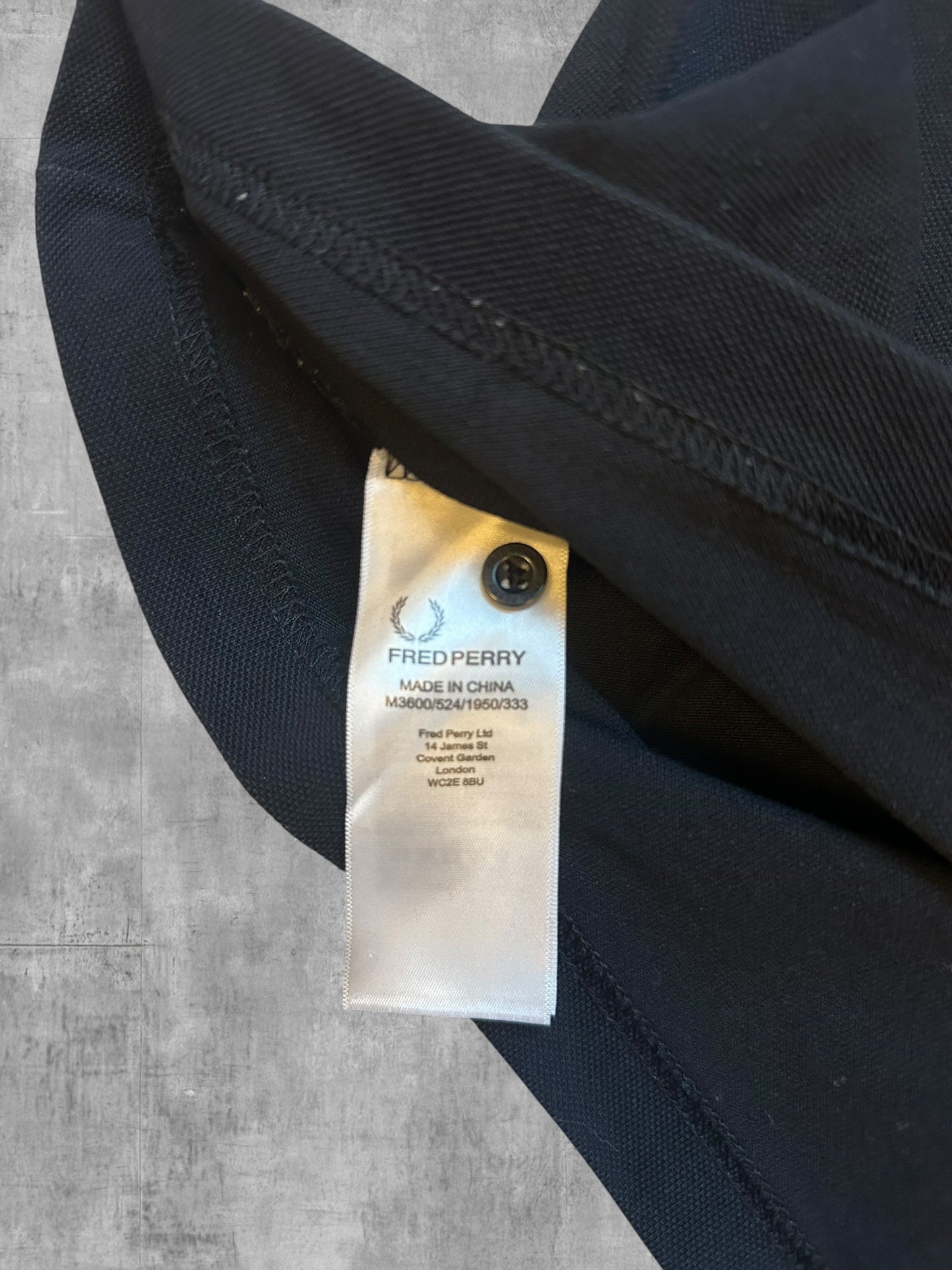 Fred Perry Polo Shirt Schwarz Weiß L