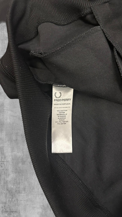 Fred Perry Vintage Trainingsjacke Taped Schwarz Hellblau XL