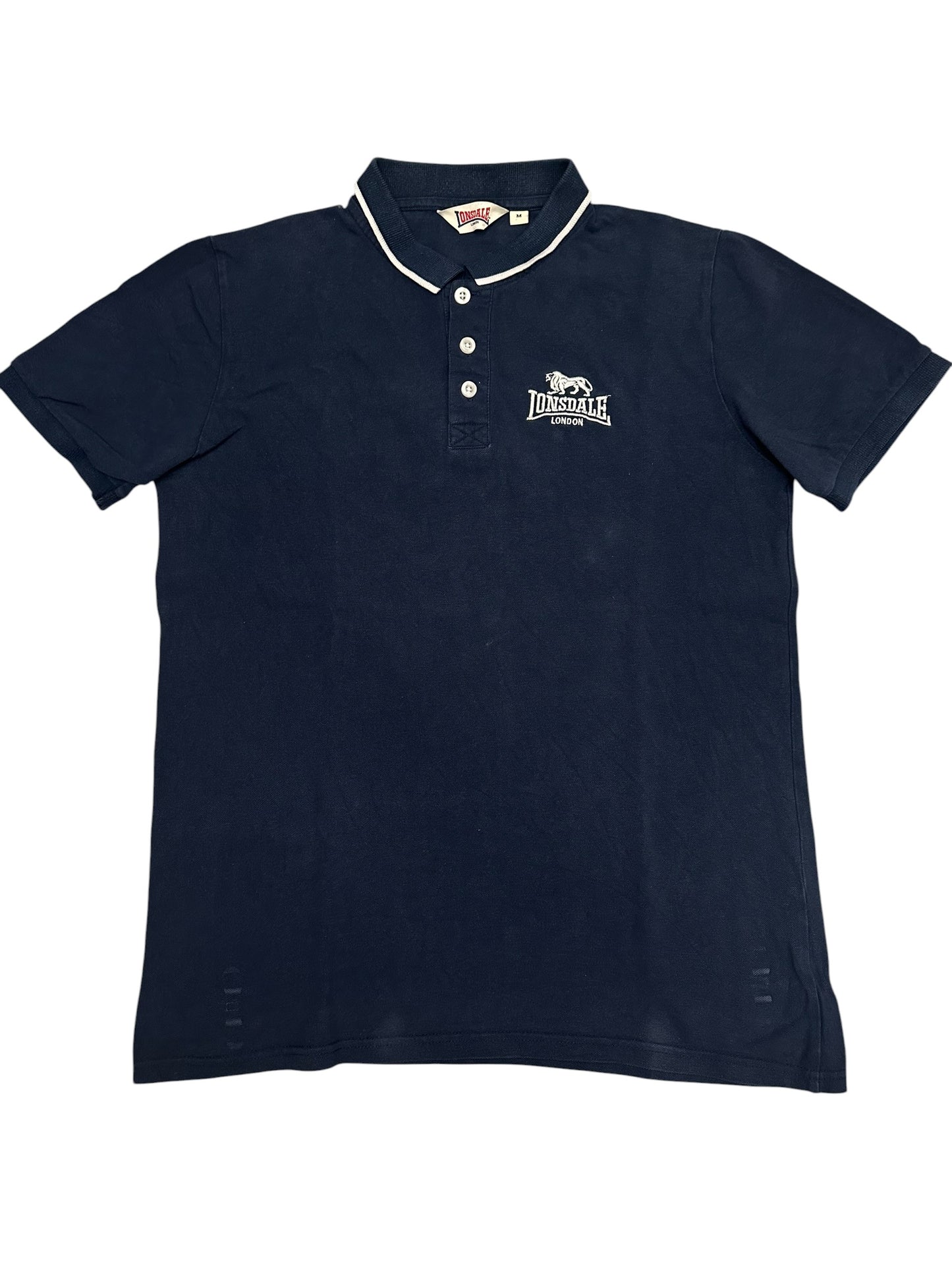 Lonsdale London Polo Shirt Schwarzblau Weiß M
