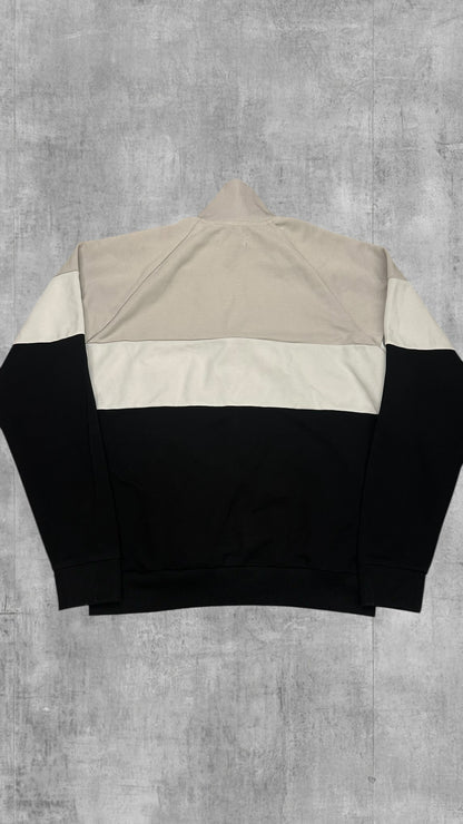 Fred Perry Half Zip Hoodie Grau Schwarz L