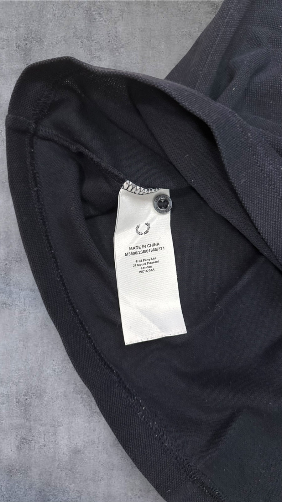 Fred Perry Polo Shirt Schwarz Weiß XL