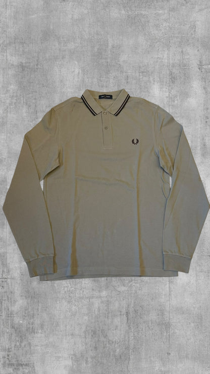 Fred Perry Polo Shirt Langarm Beige M