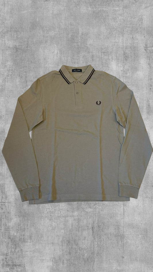 Fred Perry Polo Shirt Langarm Beige M