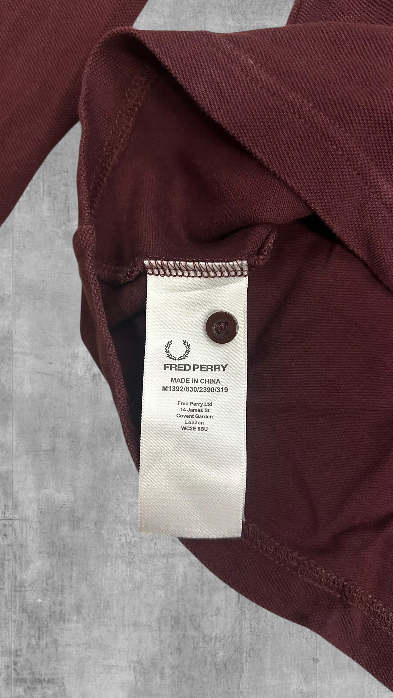 Fred Perry Polo Shirt Langsrm Weinrot M Slim Fit