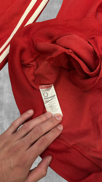 Fred Perry Vintage Trainingsjacke Taped Rot Weiß L