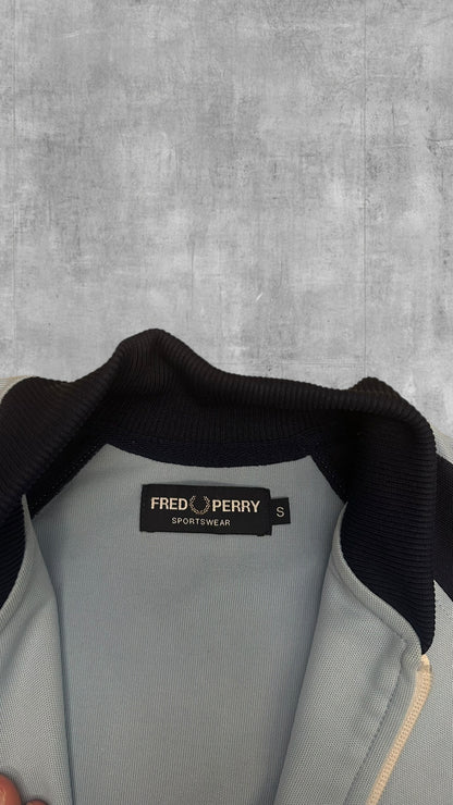 Fred Perry Trainingsjacke Taped Zip Jacke Hellblau Navy Blau S