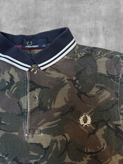 Fred Perry Polo Shirt Khaki Schwarz Weiß XS