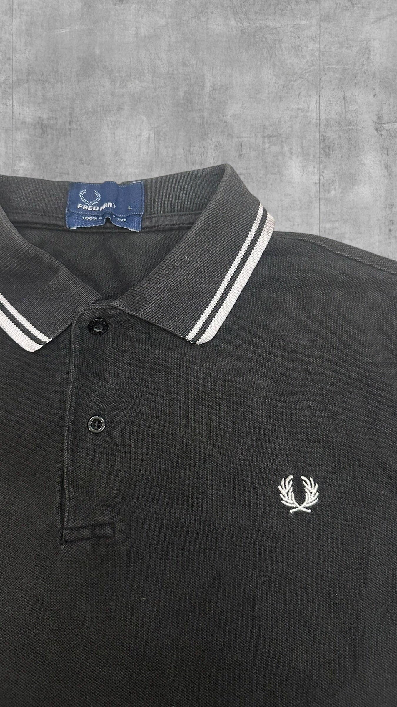 Fred Perry Polo Shirt Schwarz Weiß L
