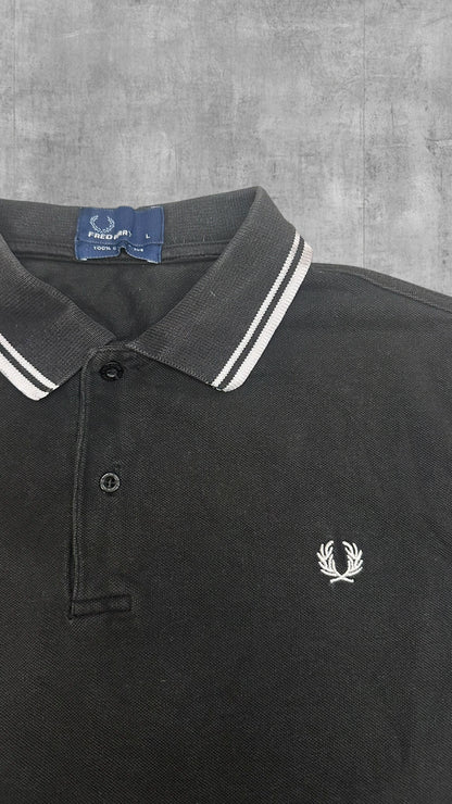 Fred Perry Polo Shirt Schwarz Weiß L