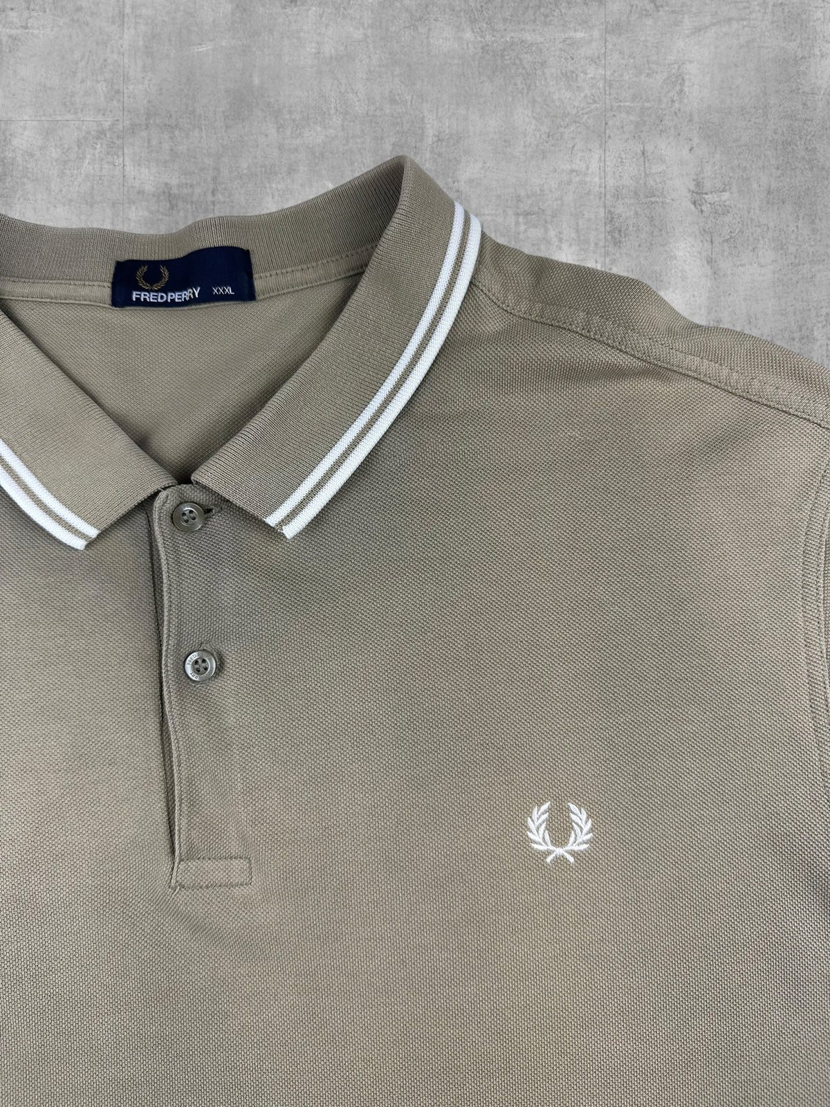 Fred Perry Polo Shirt Beige Weiß 3XL