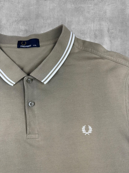 Fred Perry Polo Shirt Beige Weiß 3XL