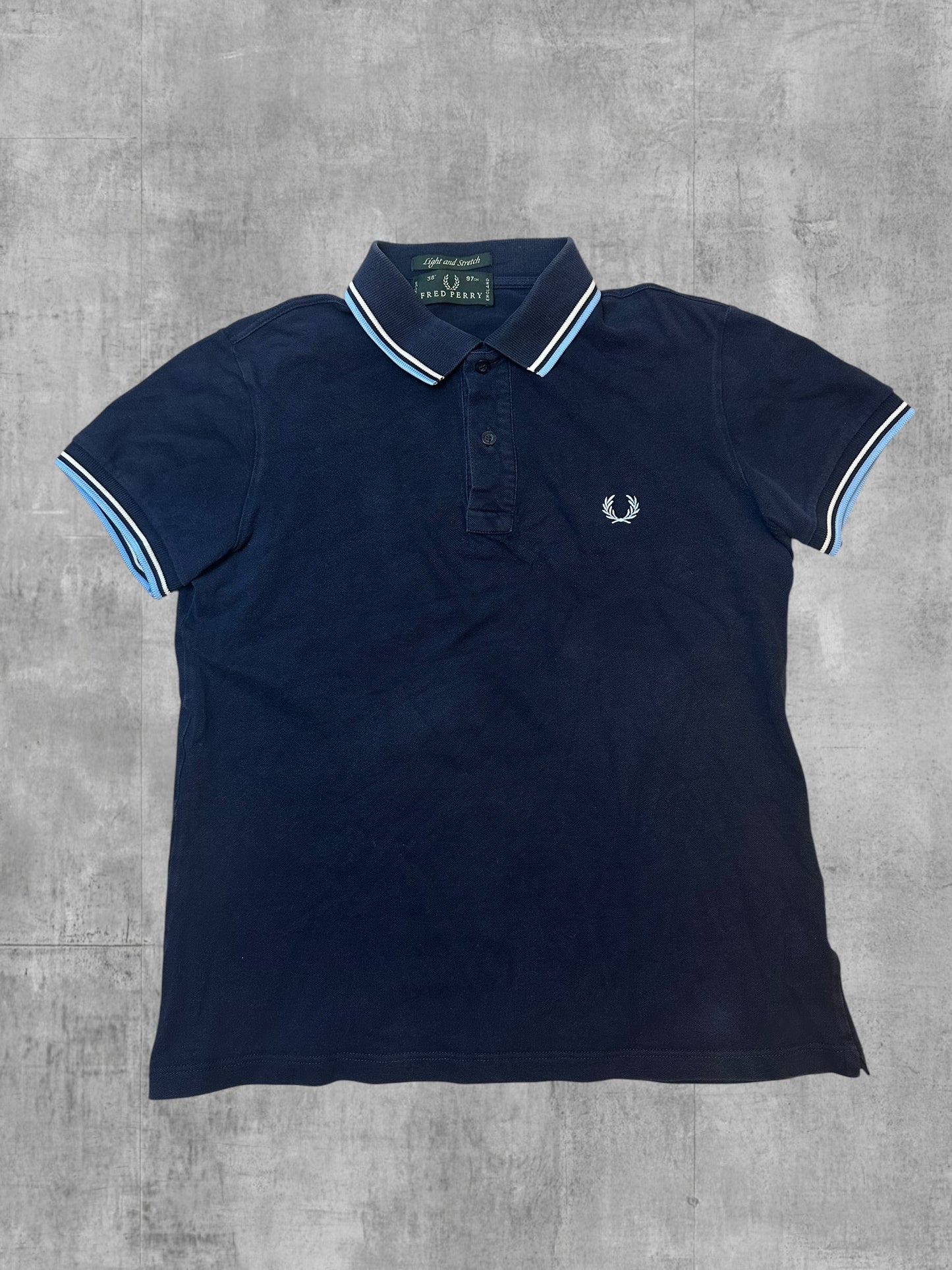 Fred Perry Polo Shirt Navy Blau Weiß S