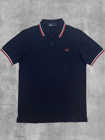 Fred Perry Polo Shirt Schwarz Rot Weiß S