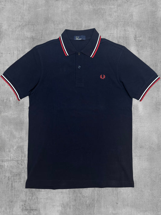 Fred Perry Polo Shirt Schwarz Rot Weiß S