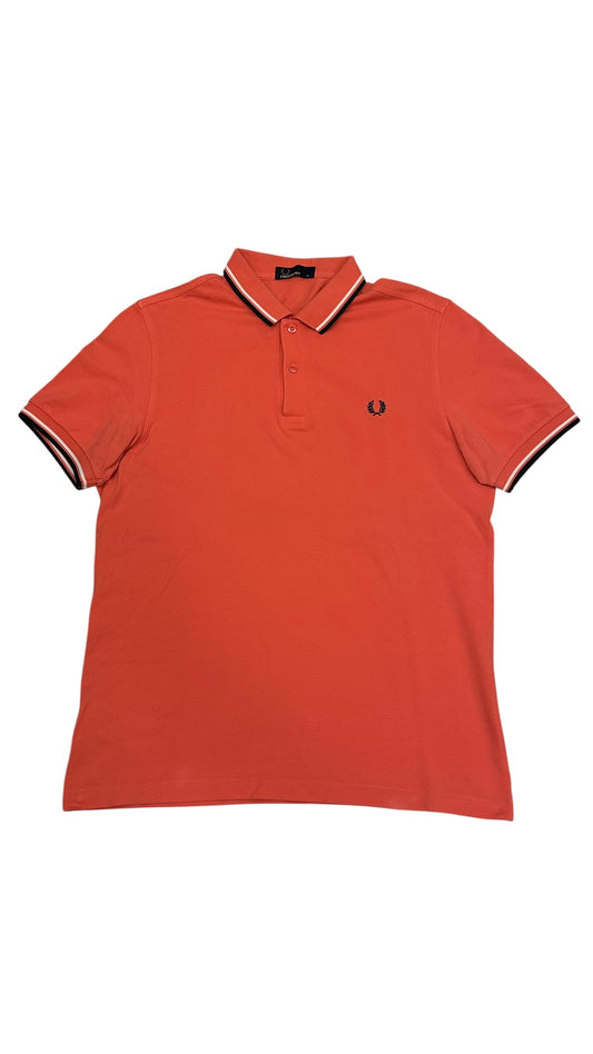 Fred Perry Polo Shirt Hellrot Schwarz M